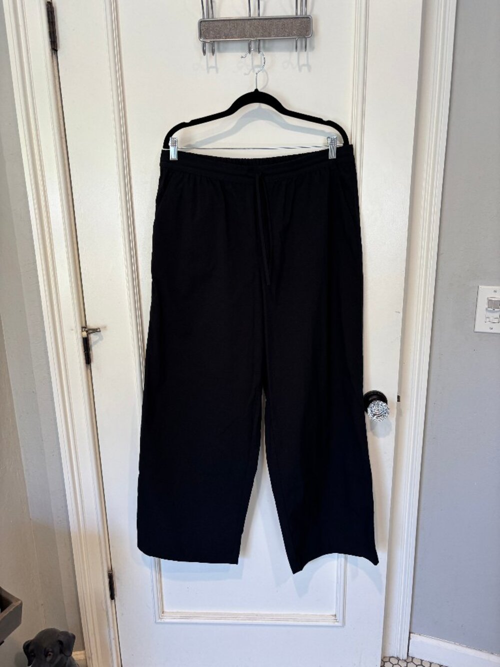 Athleta Black Nylon Wide-leg Drawstring Pants, NWOT (L)